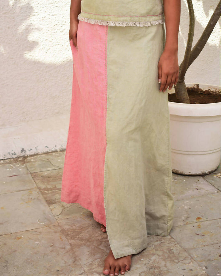 Linen Slit Skirt