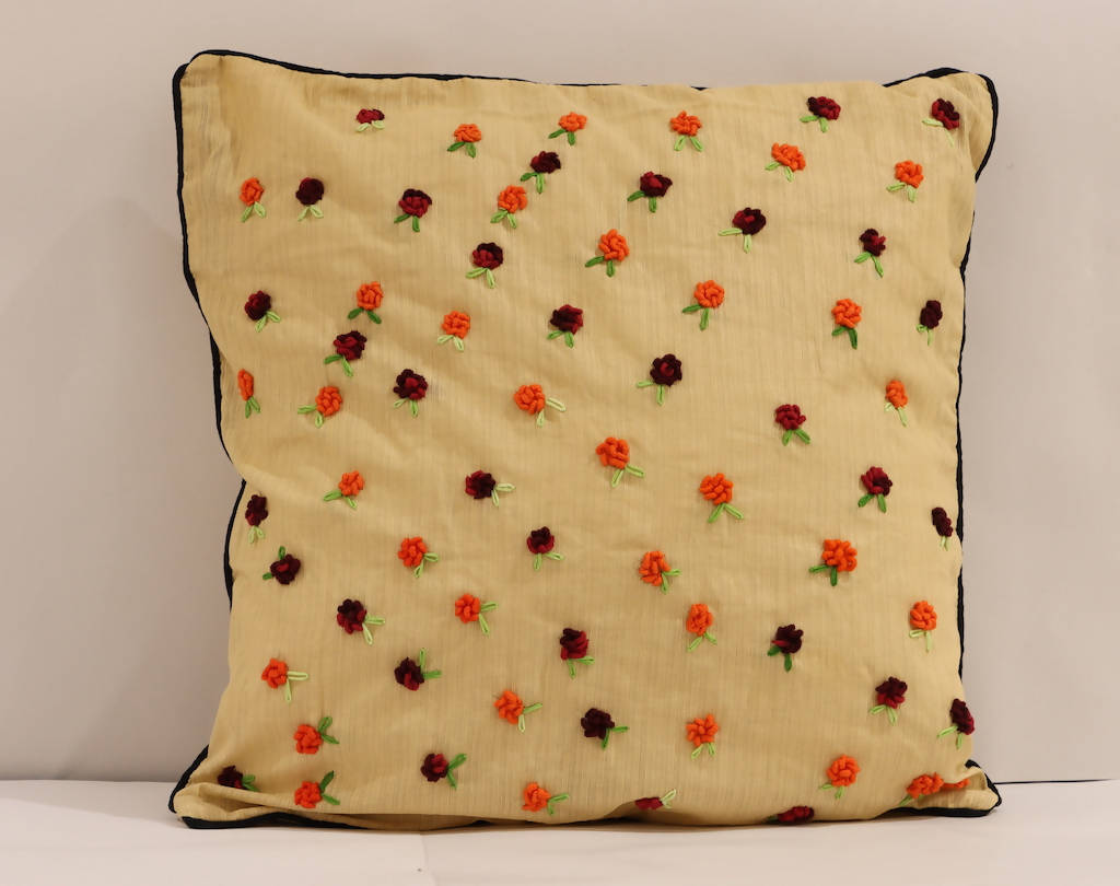 Yellow Embroidered Cushion Covers
