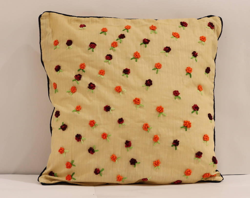 Yellow Embroidered Cushion Covers