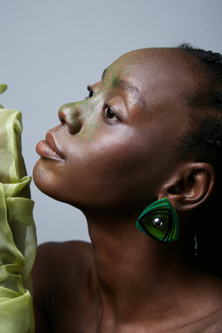  Illusion Green Earrings
