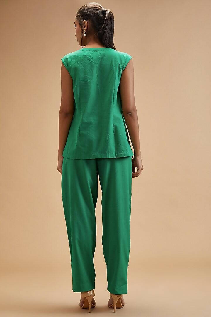 Clara Green Asymmetrical Shirt