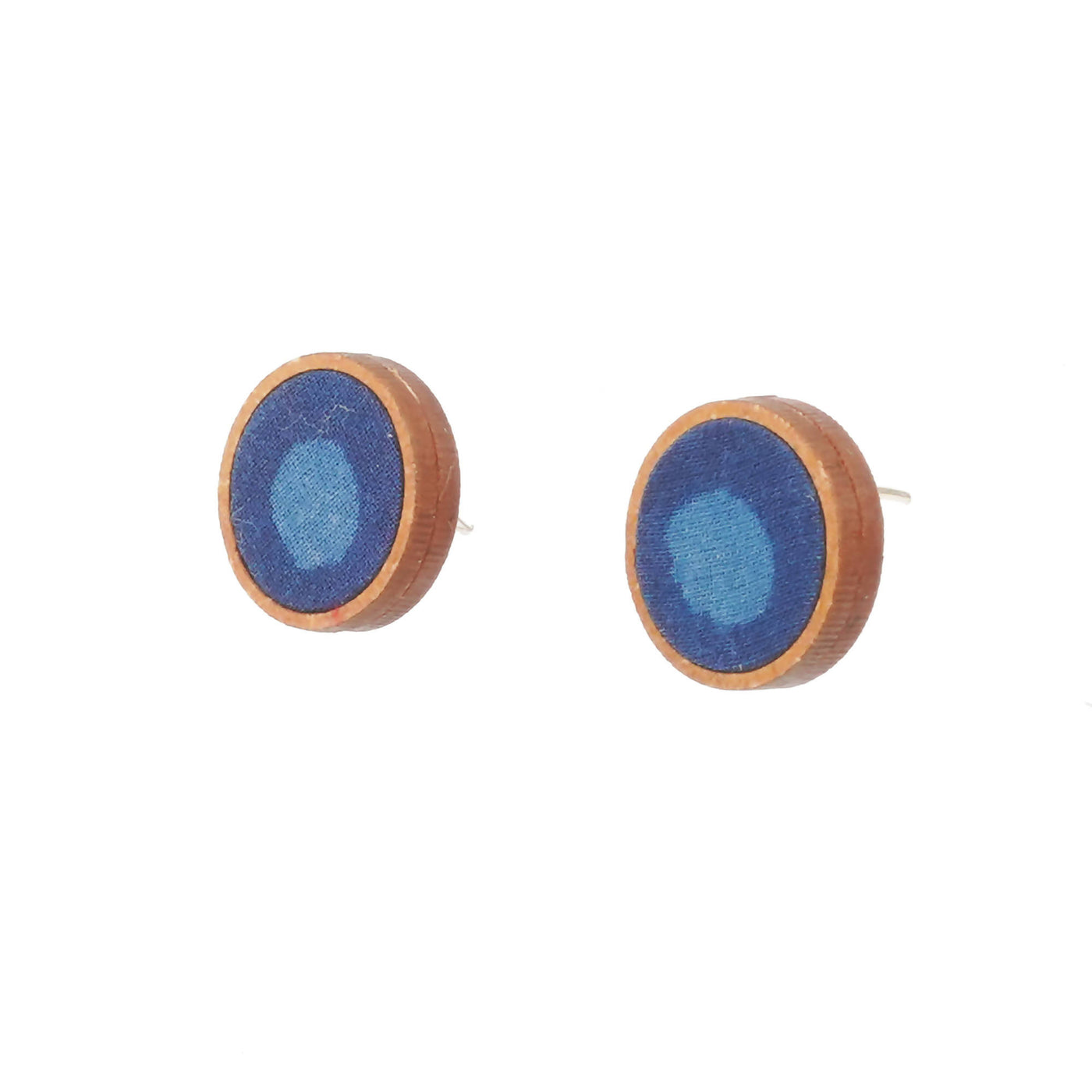 Wood Blue Kalamkari Earring
