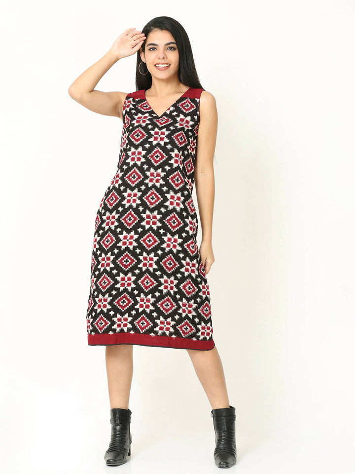 Double ikat shift dress