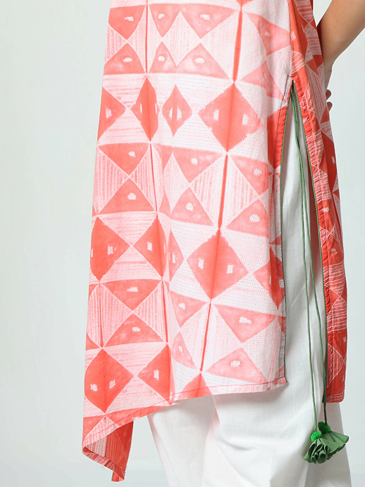 Shibori tunic with slits