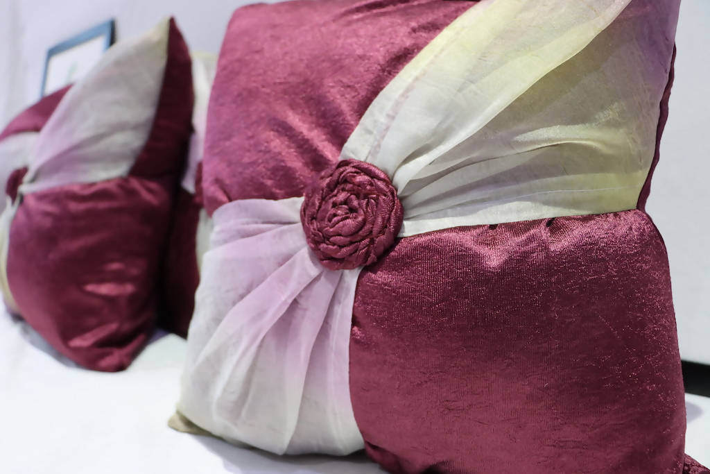 Pink Silk Cushion Cover Set