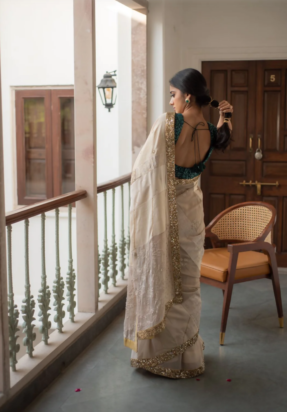 Beige Sari