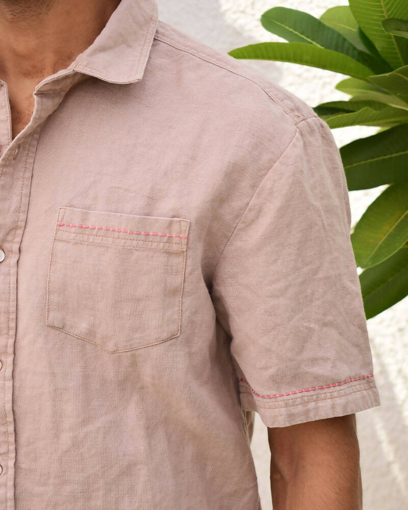 Unisex Bark Grey Linen Shirt