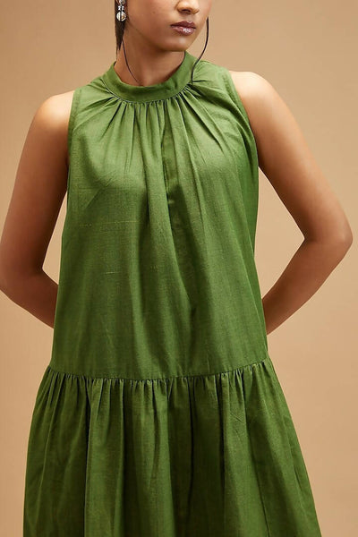 Basil Green Tier Dress