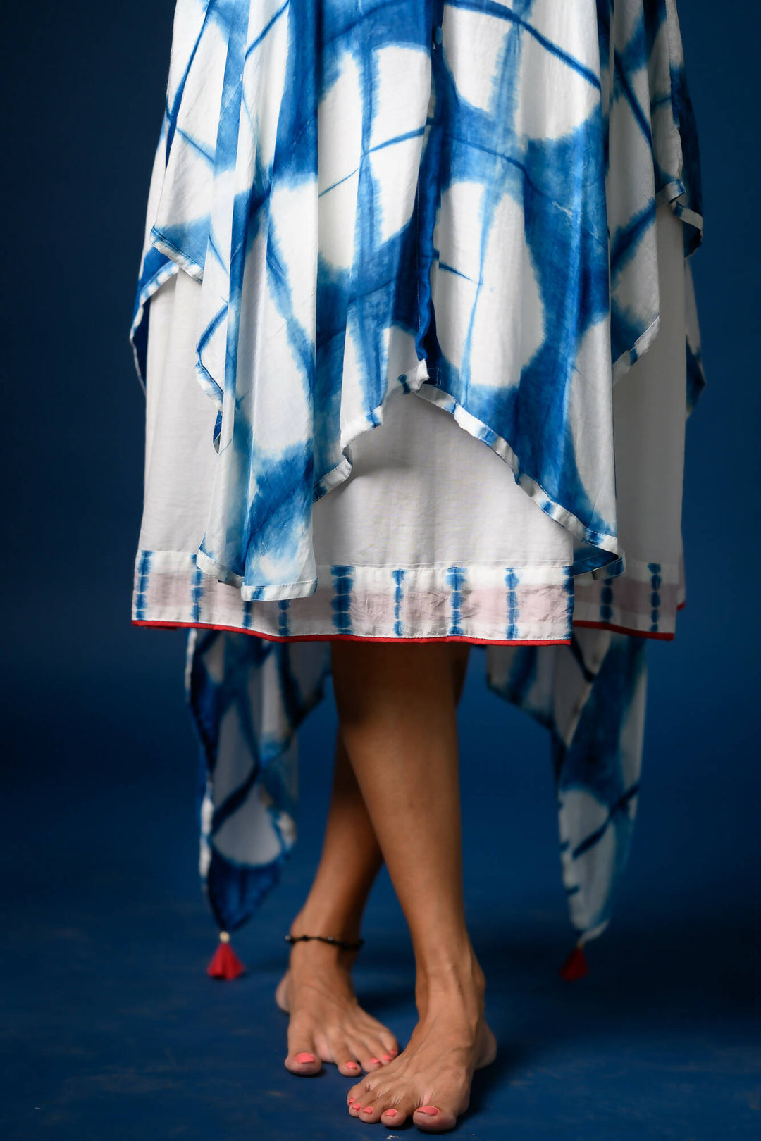 Asymmetric Shibori Dress