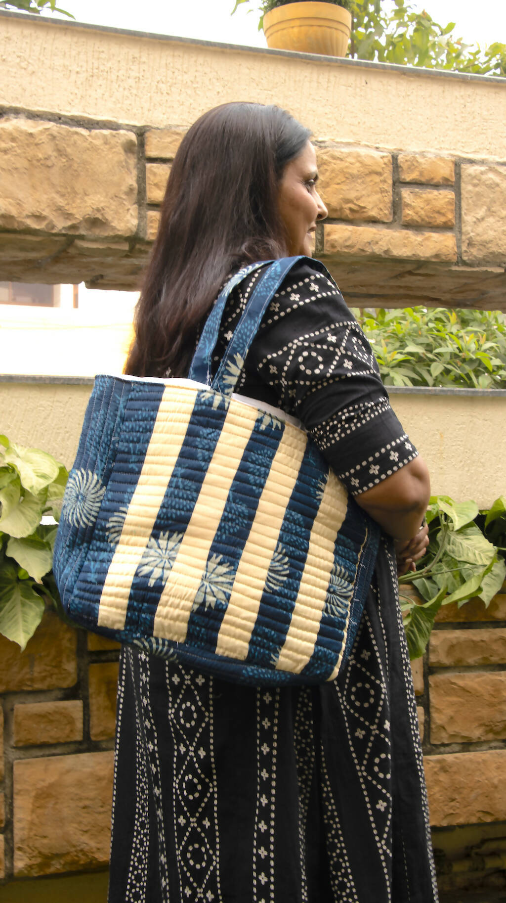 Indigo Quilted Tote bag