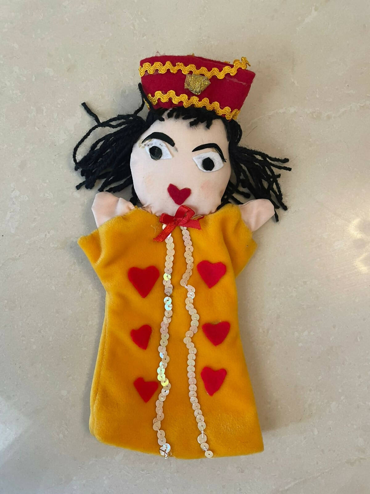 Mrs. Heart Upcycled Hand Puppet