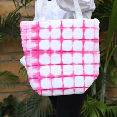 Pink Tie-dye Quilted Tote